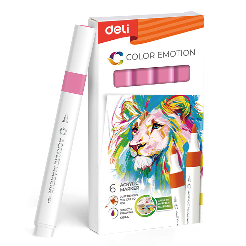 MARKER ACRILIC ROZ COLOR EMOTION DELI MARKER ACRILIC ROZ COLOR EMOTION DELI